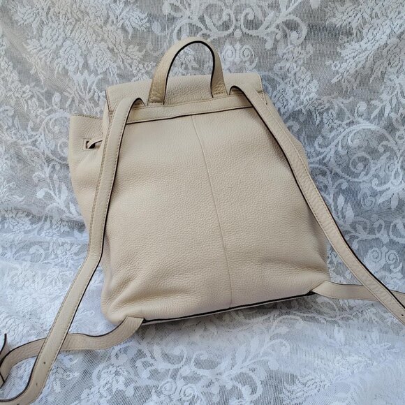 Kate Spade New York Beige Pebbled Leather Adjustable Strap Travel Backpack Bag - Picture 6 of 6